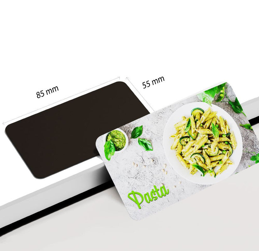 dhcrafts Rectangular Rubber Fridge Magnet Multicolor Food Pasta D6 Rectangular Design Pack of 1 (8.6cm x 5.4cm)